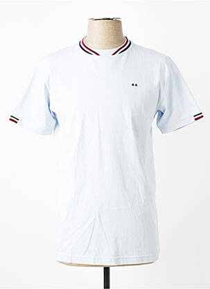 Tricou broderie mâneci scurte albastru CAMBERABERO bărbat