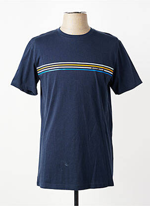 Tricou serigrafie flockată mâneci scurte albastru CAMBERABERO bărbat