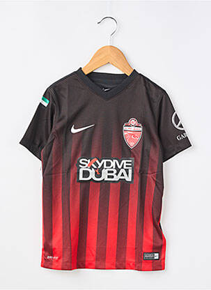 Tricou sport fotbal mâneci scurte negru NIKE băiat