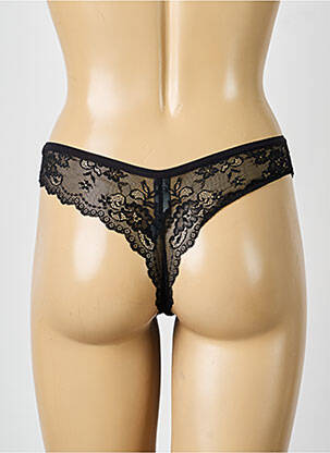 Tanga țesătură satinată negru PASSIONATA femeie