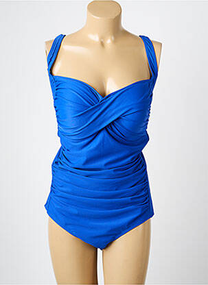 Costum de baie dintr-o singură piesă efect material satinat top sutien modelat albastru DAMART femeie