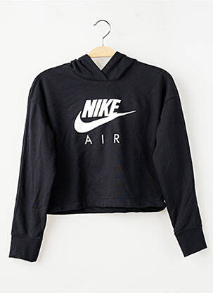 Hanorac cu glugă croială dreaptă mâneci lungi negru NIKE fată