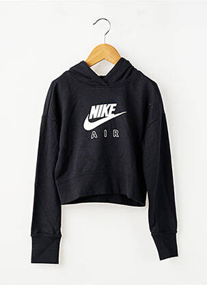 Hanorac cu glugă croială dreaptă mâneci lungi negru NIKE fată