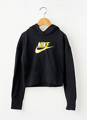 Hanorac cu glugă croială dreaptă mâneci lungi negru NIKE fată
