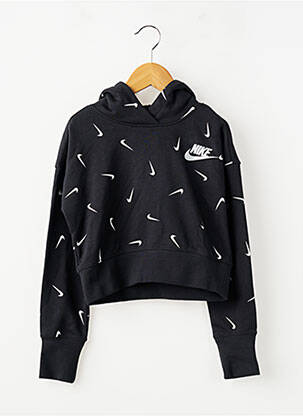Hanorac cu glugă croială dreaptă mâneci lungi negru NIKE fată