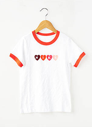 Tricou croială dreaptă mâneci scurte alb NIKE fată