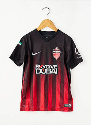 Tricou sport fotbal mâneci scurte negru NIKE băiat