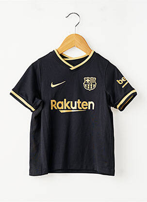 Tricou sport fotbal mâneci scurte negru NIKE băiat