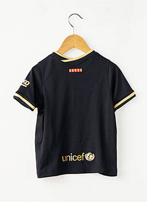 Tricou serigrafie flockată mâneci scurte negru NIKE băiat