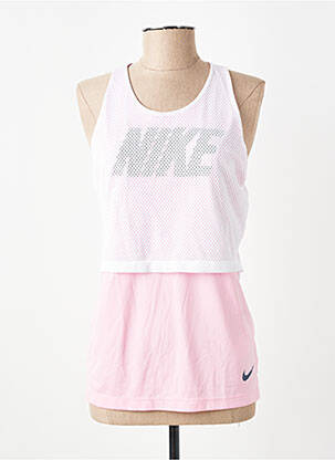 Maiou croială cambrată fără mâneci alb NIKE fată