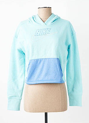 Hanorac cu glugă țesătură țesătură lurex mâneci lungi albastru NIKE fată