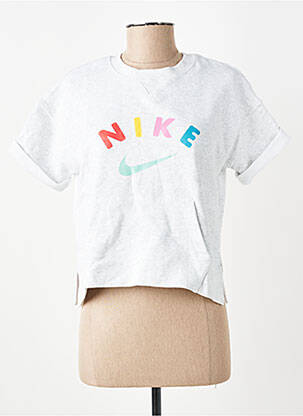 Tricou croială dreaptă mâneci scurte gri NIKE fată