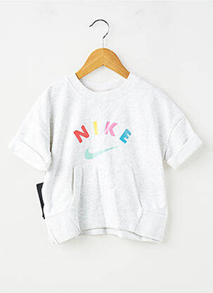 Tricou croială dreaptă mâneci scurte gri NIKE fată