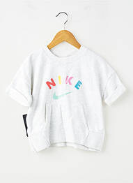 Tricou serigrafie flockată mâneci scurte gri NIKE fată