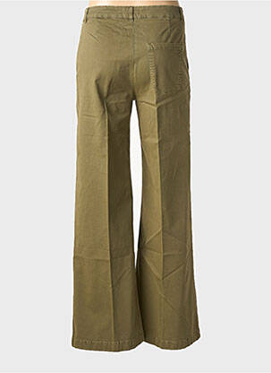 Pantalon evazat talie cu cleme talie joasă verde REIKO femeie