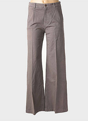 Pantalon evazat talie cu cleme talie joasă maro REIKO femeie