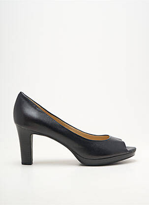 Pantofi cu toc țesătură satinată toc de 7 la 9 cm negru GEOX femeie