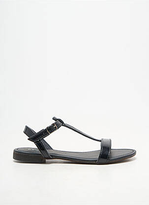 Sandale/pantofi decupați țesătură satinată chiquet negru REQINS fată