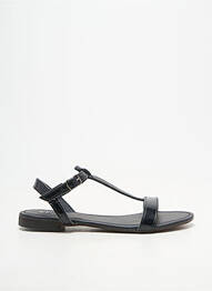 Sandale/pantofi decupați țesătură satinată chiquet negru REQINS fată