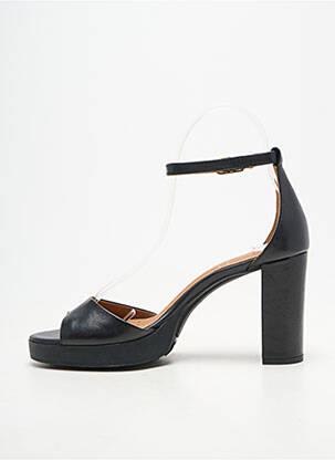 Sandale/pantofi decupați țesătură satinată toc de 7 la 9 cm negru GEOX femeie