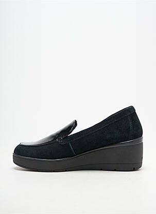 Mocasini țesătură lăcuită toc de 4 la 6 cm negru GEOX femeie