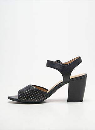 Sandale/pantofi decupați țesătură satinată toc de 7 la 9 cm negru GEOX femeie