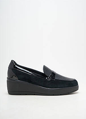 Mocasini țesătură satinată toc de 4 la 6 cm negru GEOX femeie