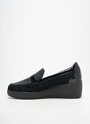 Mocasini țesătură satinată toc de 4 la 6 cm negru GEOX femeie