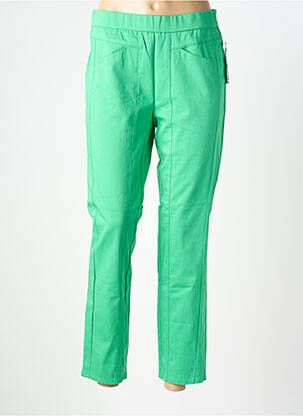 Pantalon slim talie elastică mărime normală verde FRANK WALDER femeie