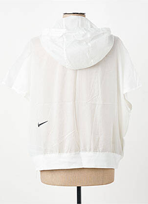 Hanorac cu glugă croială dreaptă mâneci scurte alb NIKE femeie