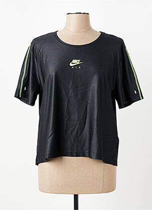 Tricou serigrafie flockată mâneci scurte negru NIKE femeie