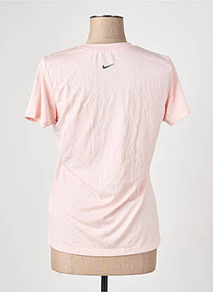 Tricou serigrafie flockată mâneci scurte roz NIKE femeie