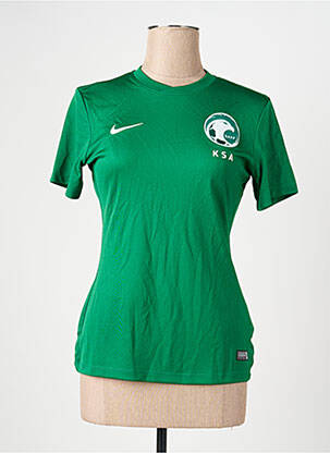 Tricou croială cambrată mâneci scurte verde NIKE femeie