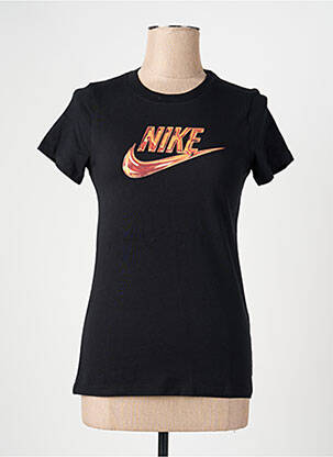 Tricou serigrafie flockată mâneci scurte negru NIKE femeie