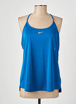 Tricou serigrafie flockată bretele subțiri albastru NIKE femeie