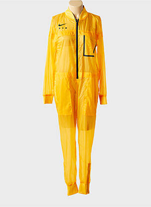 Salopetă-pantalon croială cambrată mâneci lungi portocalie NIKE femeie