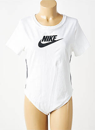 Body guler rotund mâneci scurte alb NIKE femeie