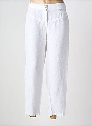 Pantalon 7/8 talie elastică mărime normală alb MERI & ESCA femeie