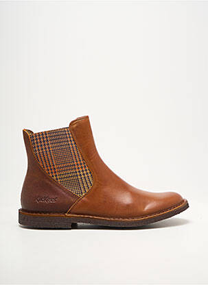 Botine/ghete toc mic toc plat până la 3 cm maro KICKERS femeie