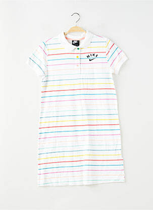 Rochie midi serigrafie mâneci scurte alb NIKE fată