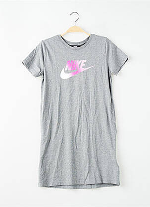 Rochie midi serigrafie mâneci scurte gri NIKE fată