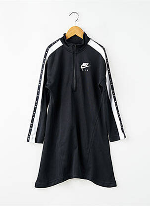 Rochie midi serigrafie mâneci lungi negru NIKE fată