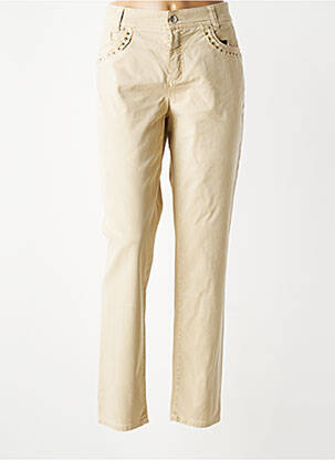Pantalon slim buzunare bej ANNA MONTANA femeie