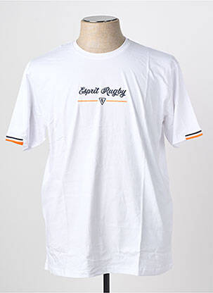 Tricou croială dreaptă mâneci scurte alb CAMBERABERO bărbat