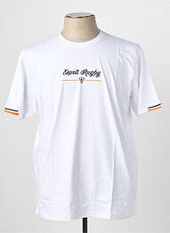 Tricou croială dreaptă mâneci scurte alb CAMBERABERO bărbat