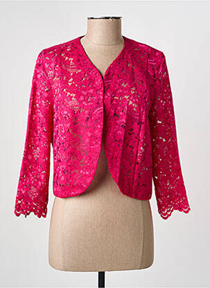 Bolero efect material satinat roz FRANCE RIVOIRE femeie