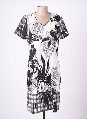 Rochie midi imprimeu floral mâneci scurte negru GUY DUBOUIS femeie