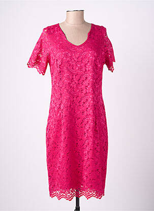 Rochie midi mâneci scurte mâneci scurte roz GUY DUBOUIS femeie