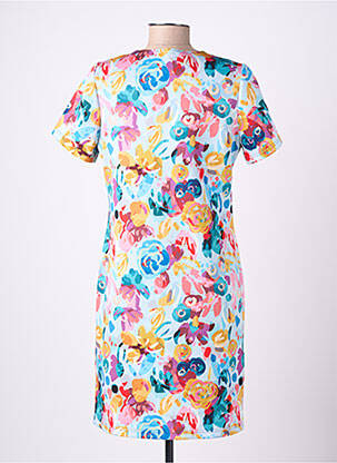Rochie midi imprimeu floral mâneci scurte albastru GUY DUBOUIS femeie