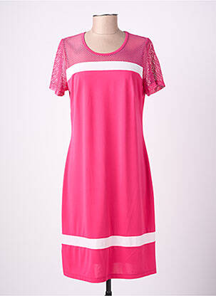 Rochie midi mâneci scurte mâneci scurte roz GUY DUBOUIS femeie
